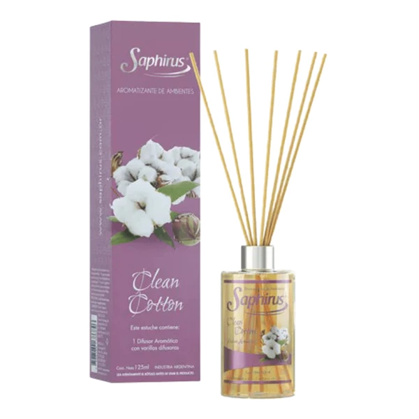 VARILLA DIFUSOR CLEAN COTTON SAPHIRUS 125 ML