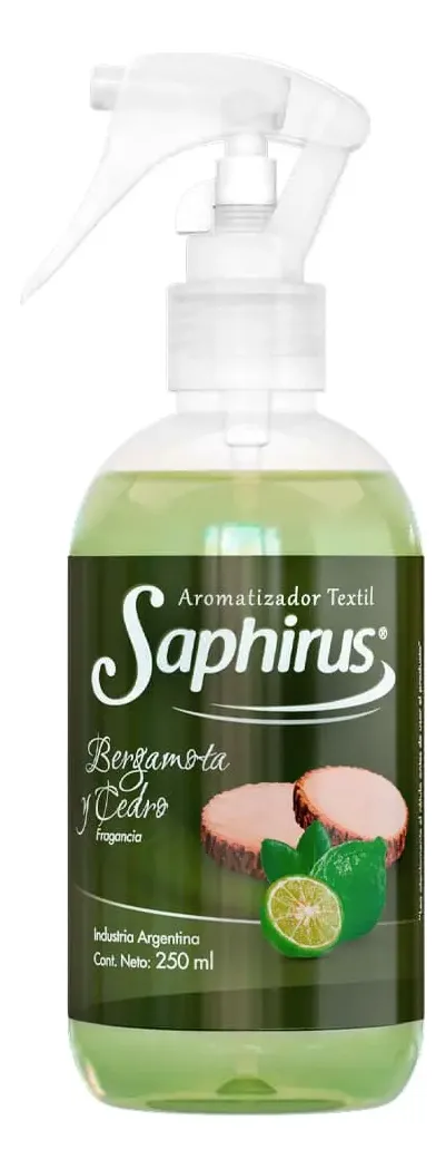 Aromatizador Textil Bergamota y Cedro Saphirus 250 ml